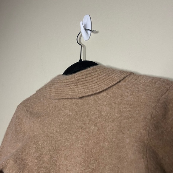 Cashmere By Charter Club Pleated Open Cardigan Tan Large 100% 2 Ply Cashmere - Picture 9 of 12